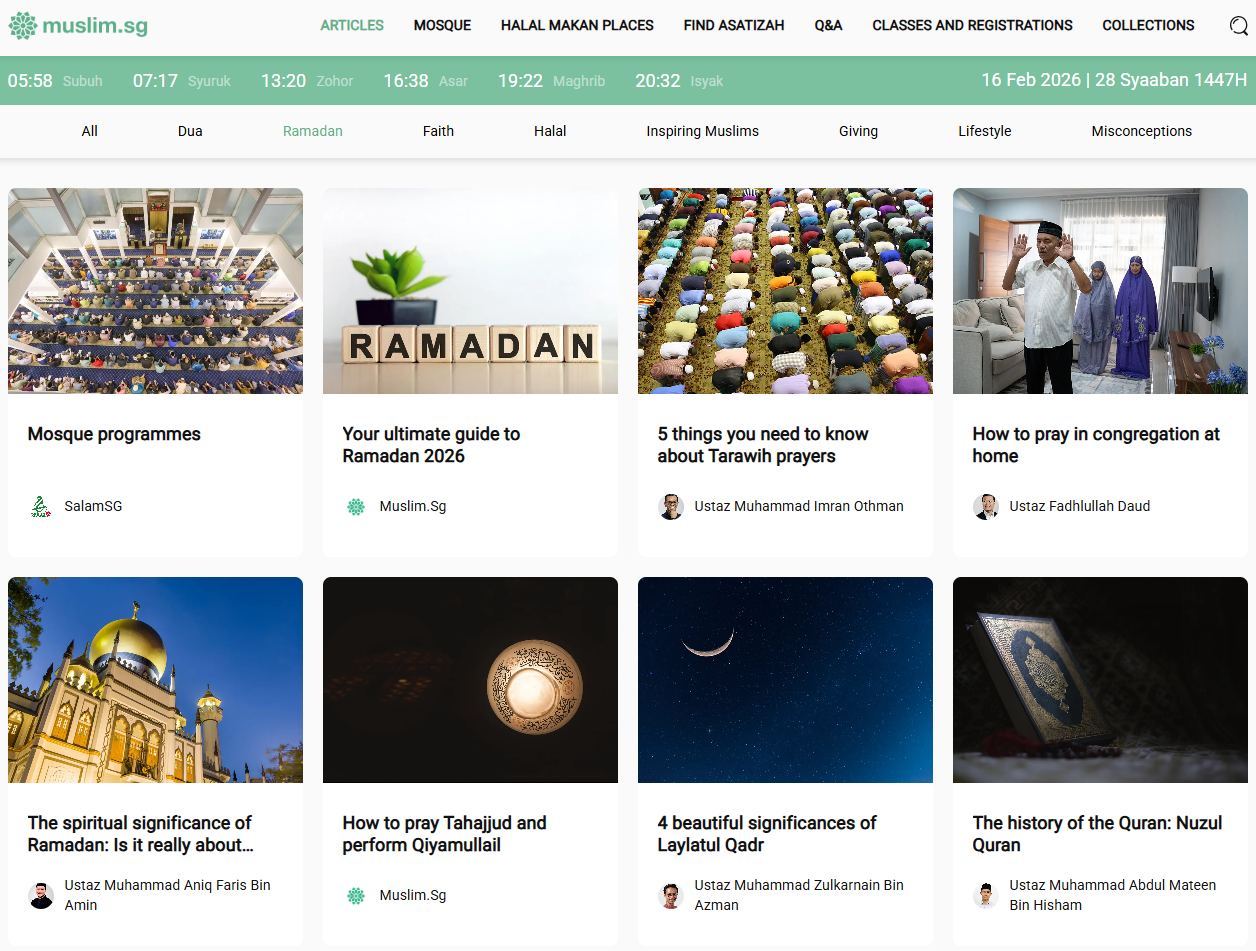 MuslimSG Ramadan articles page